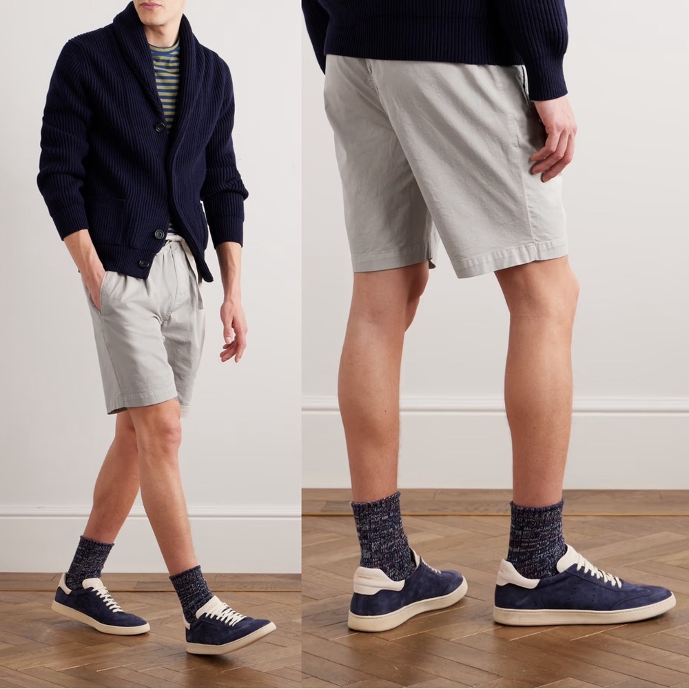 Massimo Alba Kevin Straight-Leg Cotton-Blend Canvas Drawstring Shorts Size Large